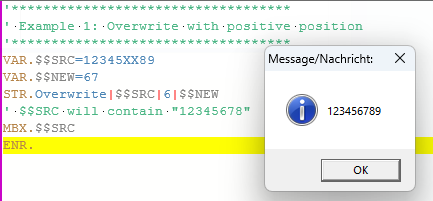 Overwrite string segment Overwrite string segment